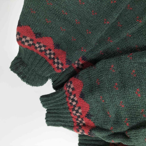 ウールリッチ WOOLRICH 80S 紺タグ ノルディック柄 鳥 カモ ウール ニット セーター メンズ import:L