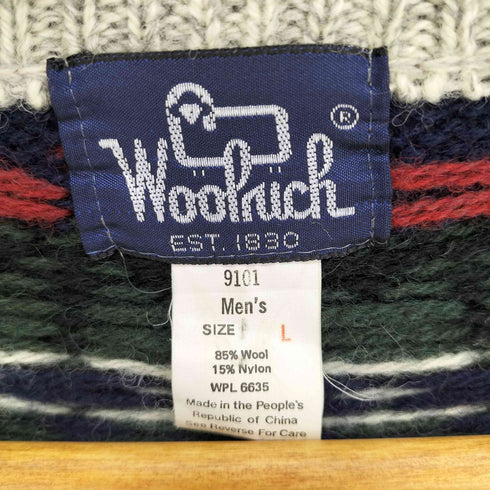 ウールリッチ WOOLRICH 80S 紺タグ ノルディック柄 ニット セーター メンズ import:L