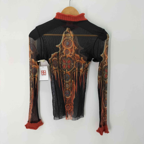 ジャンポールゴルチエ Jean Paul GAULTIER 襟&袖ニット クロス十字架 パワーネット セカンドスキン メンズ US:40