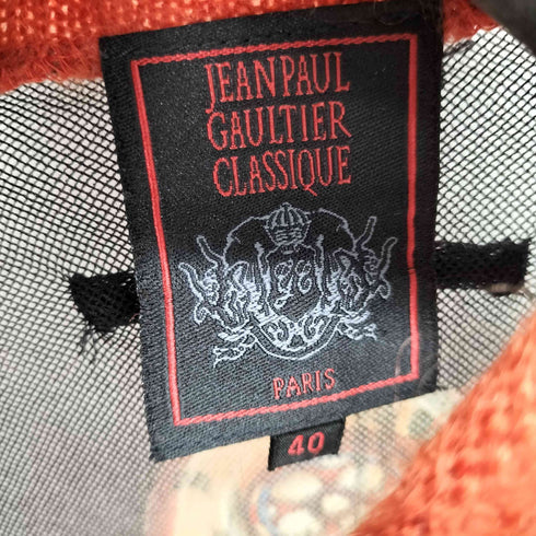 ジャンポールゴルチエ Jean Paul GAULTIER 襟&袖ニット クロス十字架 パワーネット セカンドスキン メンズ US:40