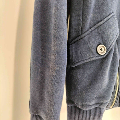 バーバリーブラックレーベル BURBERRY BLACK LABEL ロゴ刺繍 スウェットジップブルゾン メンズ JPN:2