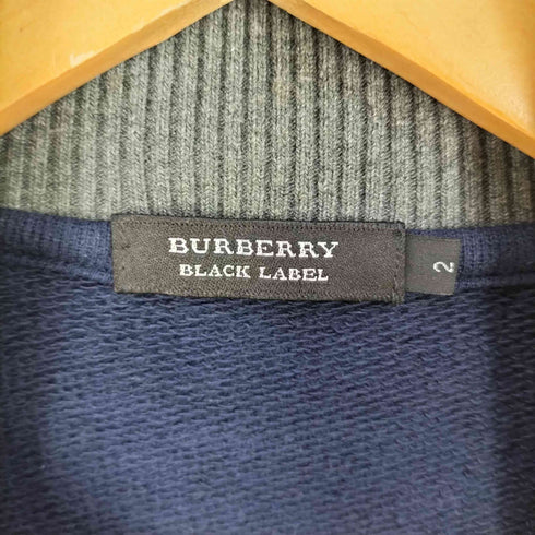 バーバリーブラックレーベル BURBERRY BLACK LABEL ロゴ刺繍 スウェットジップブルゾン メンズ JPN:2
