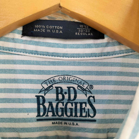 ビーディーバギーズ B.D.BAGGIES USA製 ストライプ コットン ボタンダウンシャツ メンズ 15 1/2 REGULAR