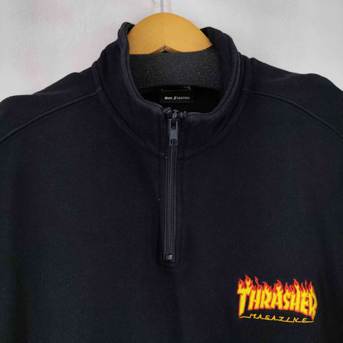 スラッシャー THRASHER ロゴ刺繍 ハーフジップ スウェット メンズ JPN:XL