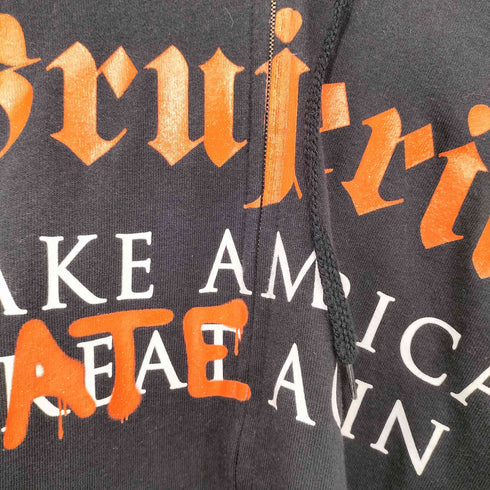 MAKE AMERICA HATE AGAIN グラインドコア デスメタル アートワーク プリント ジップアップ パーカー メンズ import:L