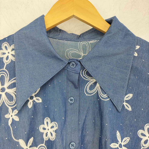 ケイ・スリー フラワー刺繍 バルーンスリーブ ブラウス レディース M-L