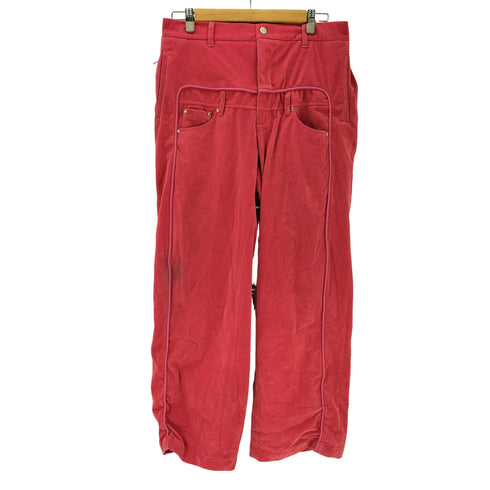 PLATEAU STUDIO 23AW ダブル ベルトループ レイヤード ベロア ベルテッド ワイド パンツ メンズ L