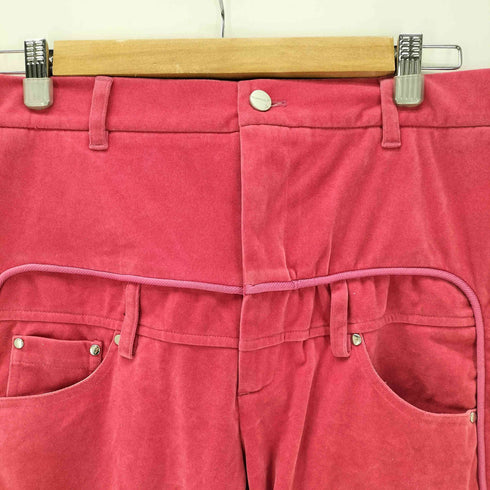 PLATEAU STUDIO 23AW ダブル ベルトループ レイヤード ベロア ベルテッド ワイド パンツ メンズ L
