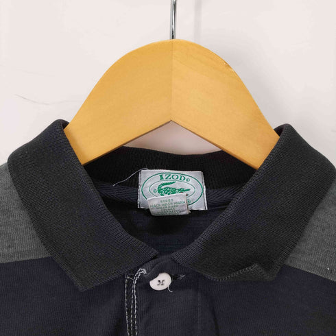 アイゾッドラコステ IZOD LACOSTE 後染め USA製 ボーダー ポロシャツ メンズ import:M
