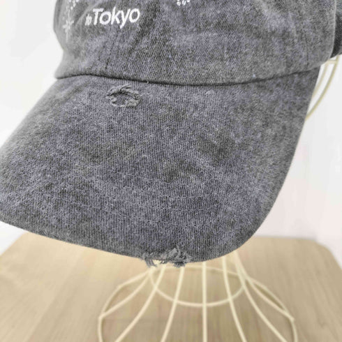 The Foureyed x FANCY HIM CB WELLCOME TOKYO DAMAGE CAP スワロ 装飾 ウオッシュド加工 キャップ メンズ