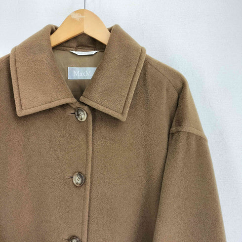 マックスマーラ MAX MARA イタリア製 銀タグ ウール ステンカラーコート レディース JPN:38