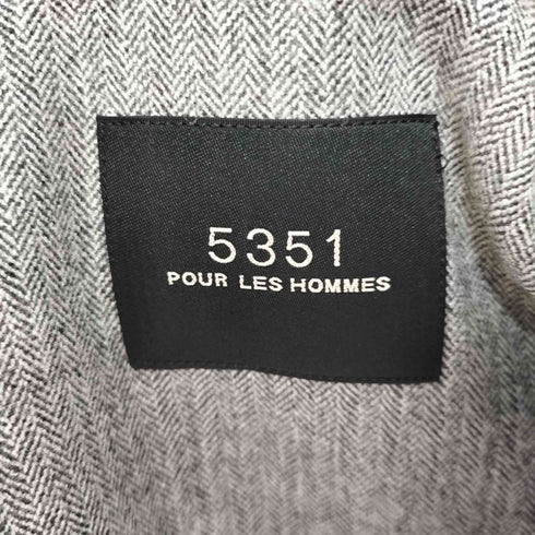 ゴーサンゴーイチプールオム 5351 POUR LES HOMMES ヘリンボーン シングルテーラードジャケット スーツセットアップ メンズ 50