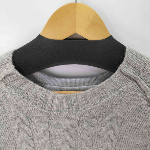 アンドレアポンピリオ ANDREA POMPILIO MADE IN ITALY OONARK スウェット切替 ケーブル編み クルーネックニット メンズ JPN:46