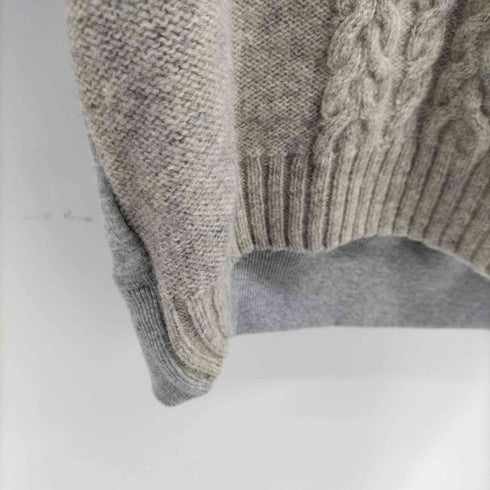 アンドレアポンピリオ ANDREA POMPILIO MADE IN ITALY OONARK スウェット切替 ケーブル編み クルーネックニット メンズ JPN:46