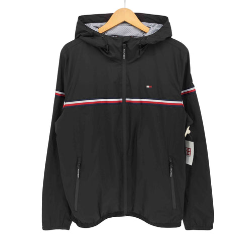 トミーヒルフィガー TOMMY HILFIGER シグネチャーストライプレインジャケット メンズ S