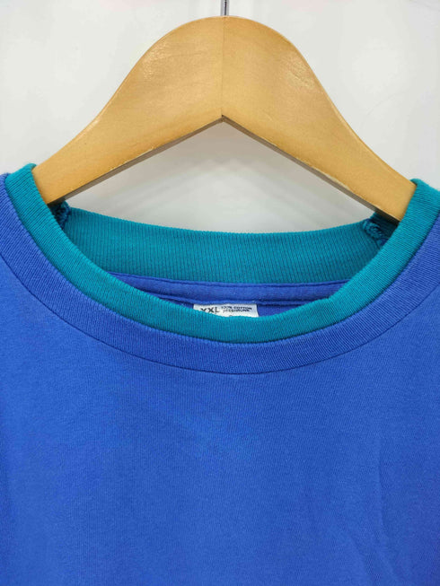 フルーツオブザルーム FRUIT OF THE LOOM 80s USA製 裾シングルステッチ レイヤードデザイン クルーネック 半袖Tシャツ カットソー メンズ XXL