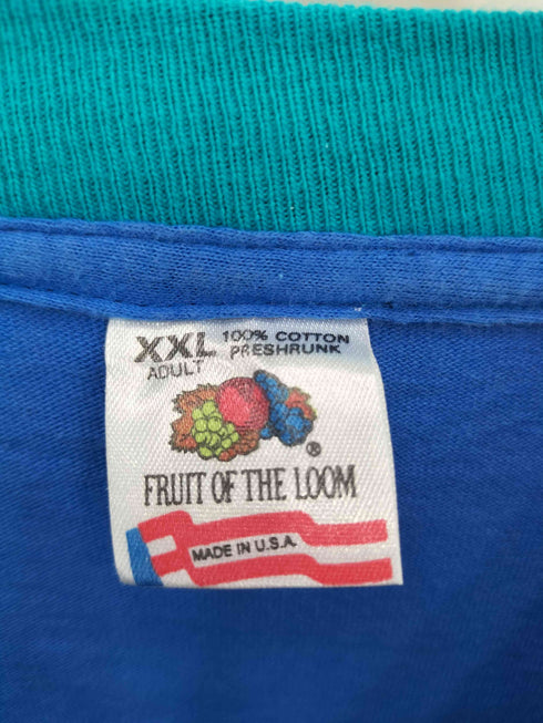 フルーツオブザルーム FRUIT OF THE LOOM 80s USA製 裾シングルステッチ レイヤードデザイン クルーネック 半袖Tシャツ カットソー メンズ XXL