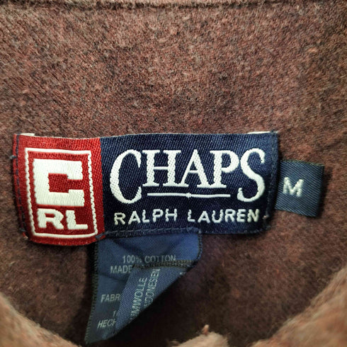チャップスラルフローレン CHAPS RALPH LAUREN フロントポケット フランネル長袖シャツ メンズ M