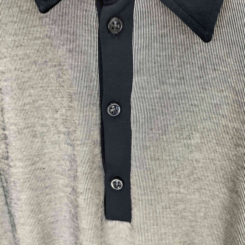 イヴサンローラン Yves Saint Laurent イタリア製 切り替えポロシャツ メンズ import:L