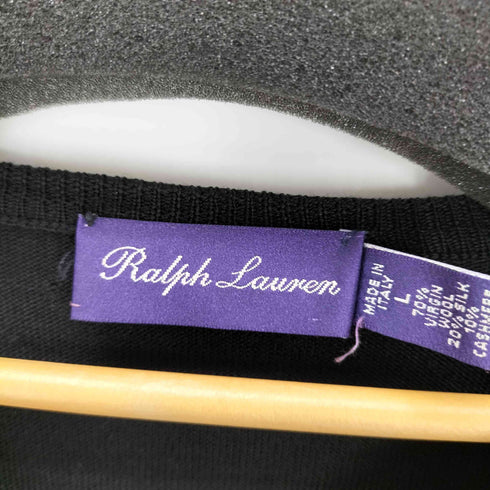 ラルフローレン RALPH LAUREN Purple Label イタリア製 シルク混 vネックニット メンズ import:L