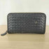 ボッテガヴェネタ BOTTEGA VENETA イタリア製 蝶刻印 イントレチャート レザー ラウンドジップ ロング ウォレット 長財布 メンズ