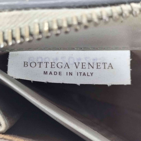 ボッテガヴェネタ BOTTEGA VENETA イタリア製 蝶刻印 イントレチャート レザー ラウンドジップ ロング ウォレット 長財布 メンズ