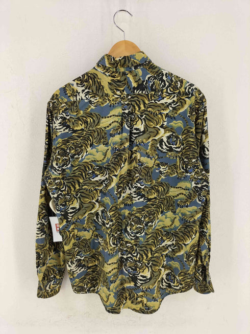 ケンゾーオム KENZO HOMME フランス製 百虎 総柄 モダ-ルコットン ボタンダウンシャツ メンズ JPN:4
