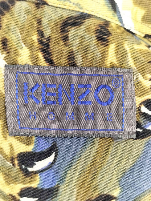 ケンゾーオム KENZO HOMME フランス製 百虎 総柄 モダ-ルコットン ボタンダウンシャツ メンズ JPN:4