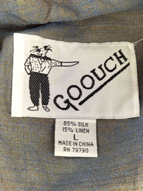 グーチ GOOUCH シルクリネン 玉虫 比翼 デザインシャツ メンズ import:L