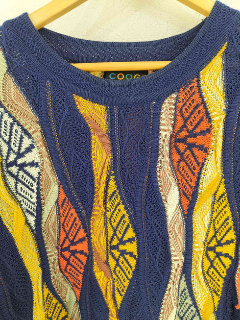 クージー COOGI 90s オーストラリア製 総柄 3D ショートスリーブ ニット メンズ import:L