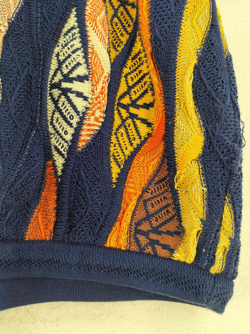 クージー COOGI 90s オーストラリア製 総柄 3D ショートスリーブ ニット メンズ import:L