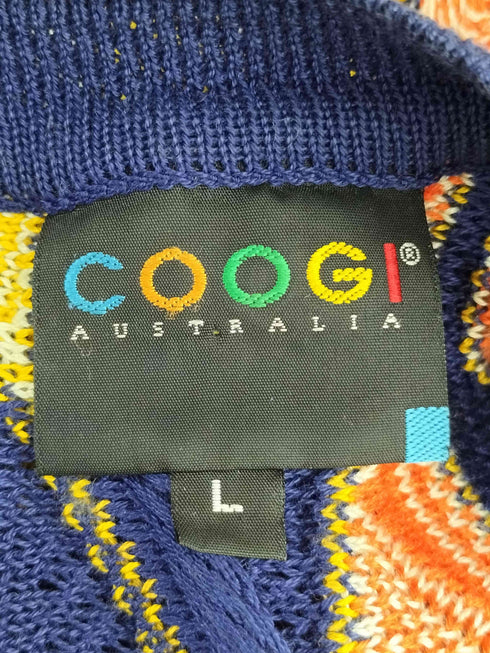 クージー COOGI 90s オーストラリア製 総柄 3D ショートスリーブ ニット メンズ import:L