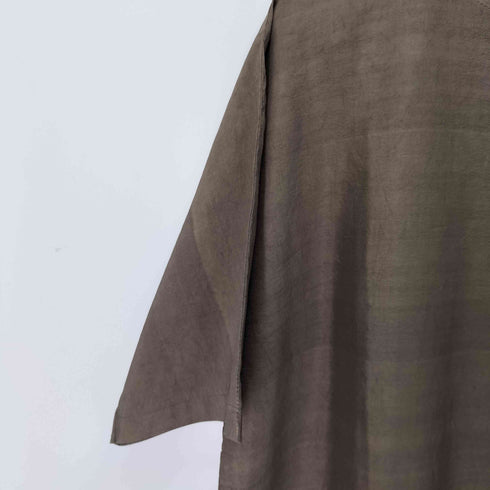 ヤッコマリカルド YACCO MARICARD ヘンリーネック半袖シルクシャツワンピース レディース バスト86~94 身長154~162