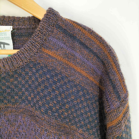 INIS MEAIN アイルランド製 マルチパターン クルーネックニット メンズ import:M