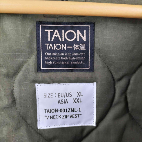 タイオン TAION ミリタリー Vネックジップ ダウンベスト メンズ import:XL