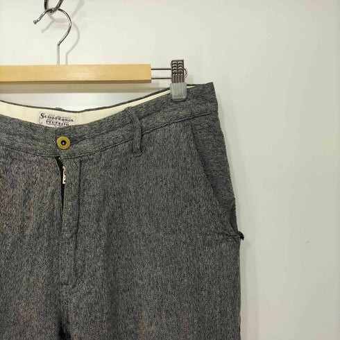 ショットブロス SCHOTT BROS. ヘリンボーン柄 リネン混 スラックス メンズ US:32-33