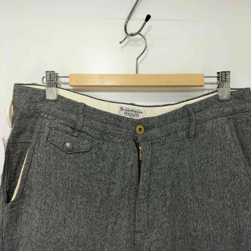 ショットブロス SCHOTT BROS. ヘリンボーン柄 リネン混 スラックス メンズ US:32-33