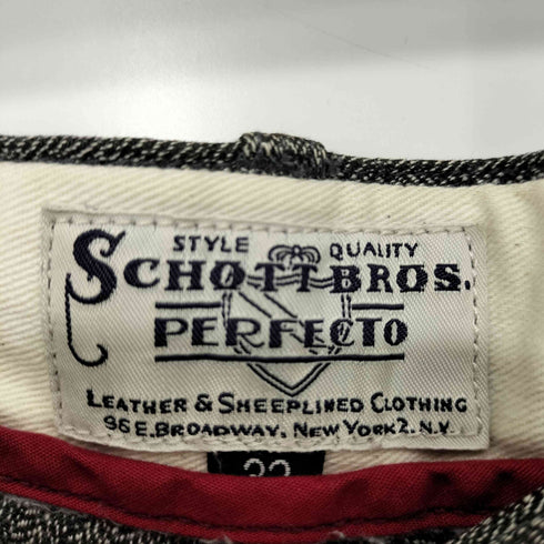 ショットブロス SCHOTT BROS. ヘリンボーン柄 リネン混 スラックス メンズ US:32-33