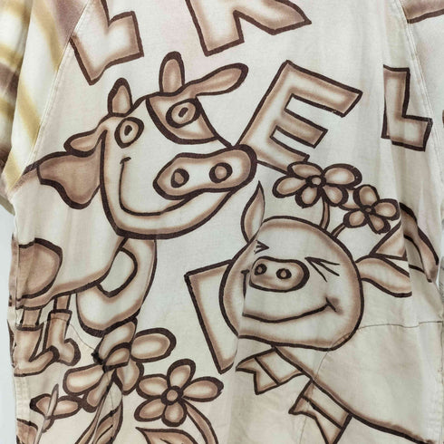 EL RODEO ブタ ウシ フルプリント 半袖 Tシャツ メンズ FREE