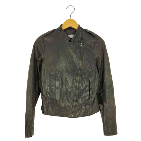 バーニーズニューヨーク BARNEYS NEWYORK イタリア製 カウレザージャケット レディース EUR:38