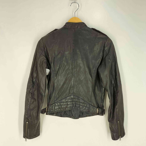 バーニーズニューヨーク BARNEYS NEWYORK イタリア製 カウレザージャケット レディース EUR:38