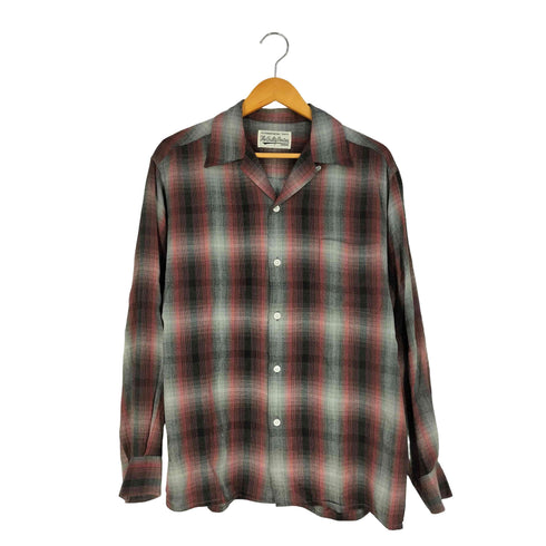 ワコマリア WACKO MARIA 23AW OMBRE CHECK OPEN COLLAR SHIRT L/S レーヨン オープンカラー オンブレチェックシャツ メンズ JPN:L