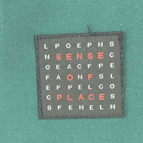 センスオブプレイス SENSE OF PLACE ボタンレスノーカラーコート メンズ