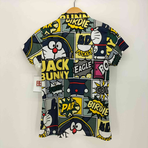 ジャックバニー JACK BUNNY キャラクターコラボ コミック 総柄 ポロシャツ レディース JPN:2