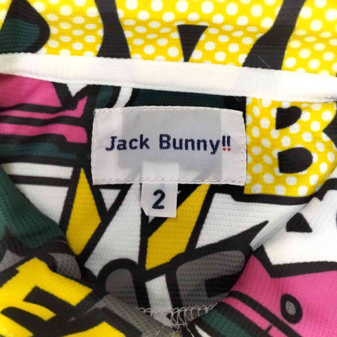 ジャックバニー JACK BUNNY キャラクターコラボ コミック 総柄 ポロシャツ レディース JPN:2