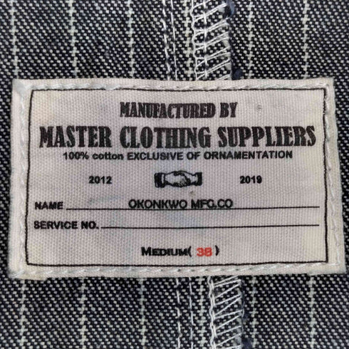 OKONKWO ストライプ シンチバック コットン デニムベスト メンズ import:M