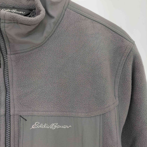 エディーバウアー Eddie Bauer ロゴ刺繍 4ポケット 切替 ブルジップ フリースジャケット メンズ import:L