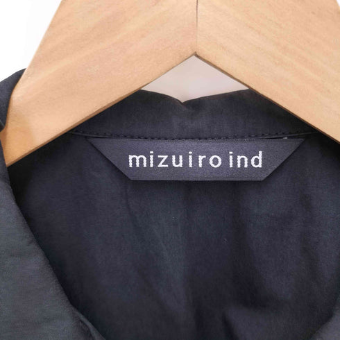 ミズイロインド mizuiro ind ワッシャー加工 オーバーサイズ 比翼ステンカラーコート レディース