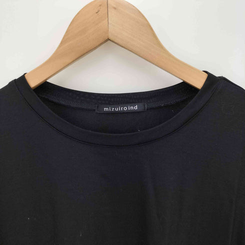 ミズイロインド mizuiro ind ロールアップ スリーブ ワイドTシャツ レディース
