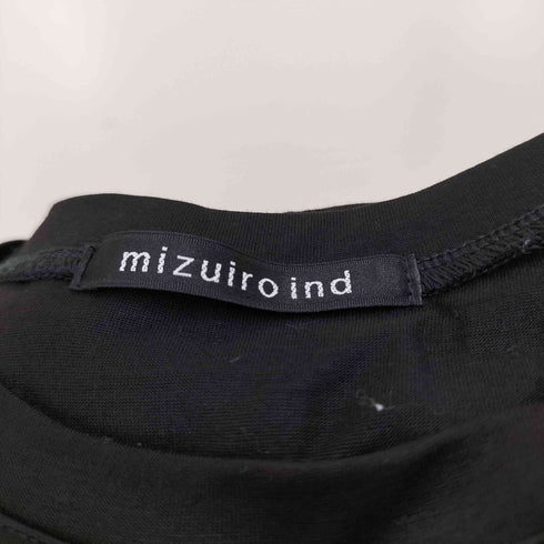 ミズイロインド mizuiro ind ロールアップ スリーブ ワイドTシャツ レディース